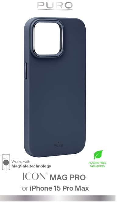 Puro Icon Mag Pro iPhone 15 Pro Max suojakuori (sininen)