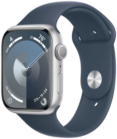 Apple Watch S9 45mm GPS (hopea alu./myrskynsininen Sport Band) M/L