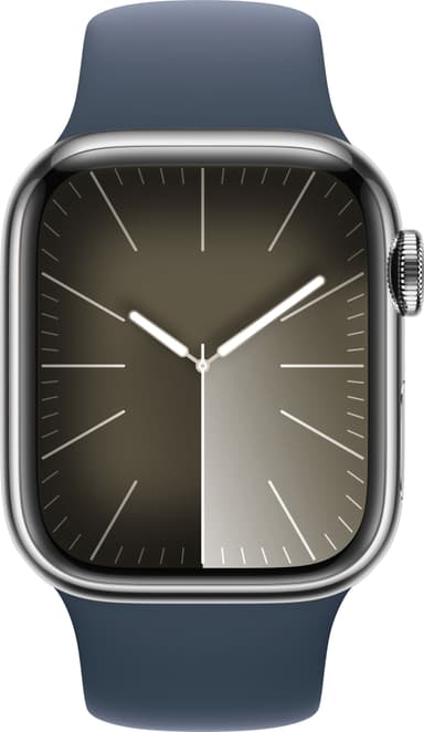 Apple Watch S9 41mm GPS+CEL (hopea SS/myrskynsininen Sport Band) M/L