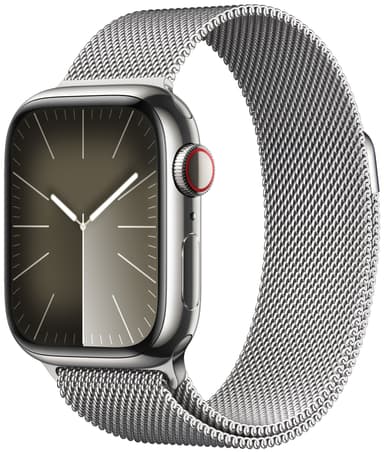 Apple Watch S9 41mm GPS+CEL (hopea ruostumaton/hopea Milanese)