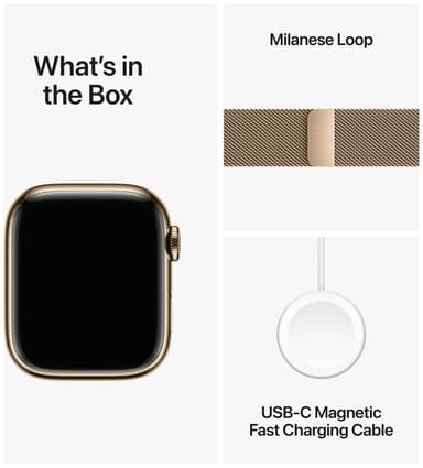 Apple Watch S9 41mm GPS+CEL (kulta ruostumaton/kulta Milanese Loop)