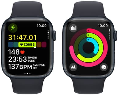 Apple Watch S9 45mm GPS (keskiyö alu./keskiyönsin. Sport Band) S/M