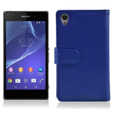 Sony Xperia Z2 Suojakuori Lompakkokotelo (Sininen)