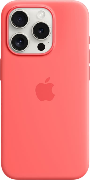 iPhone 15 Pro Silicone MagSafe suojakuori (guavanpinkki)