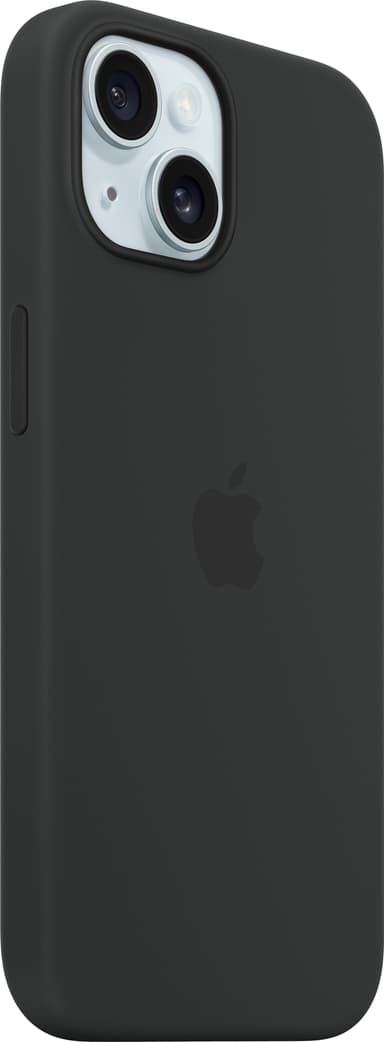 iPhone 15 Silicone MagSafe suojakuori (musta)
