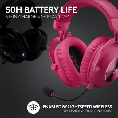 Logitech G Pro X 2 Lightspeed langattomat pelikuulokkeet (pinkki)