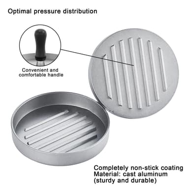 Hampurilaispuristin Burger Press 11.5 cm (harmaa)