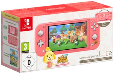 Nintendo Switch Lite Coral Animal Crossing: New Horizons pakkaus