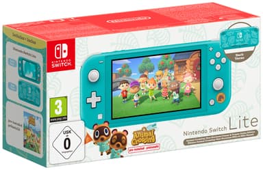 Nintendo Switch Lite Turquoise Animal Crossing: New Horizons pakkaus