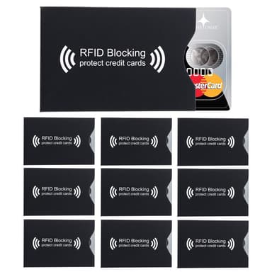10x RFID-estoa suojaavat luottokortit (musta)