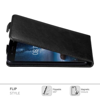Nokia 8 2017 Suojakuori Lompakkokotelo (Musta)
