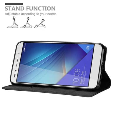 Honor 7 Suojakuori Lompakkokotelo (Musta)
