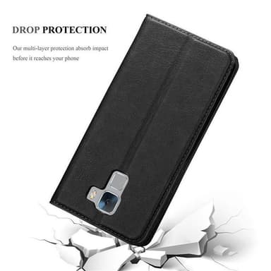 Honor 7 Suojakuori Lompakkokotelo (Musta)