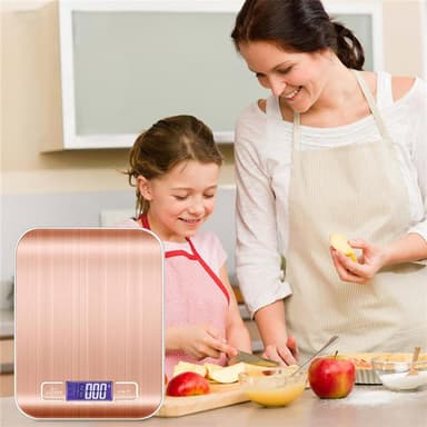 Keittiövaaka elektroninen vaaka 5 kg Vedenpitävä (rosé)