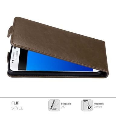 Samsung Galaxy S7 Suojakuori Lompakkokotelo (Ruskea)