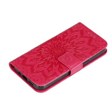 SKALO iPhone 15 Pro Max Mandala lompakkokotelo - Punainen