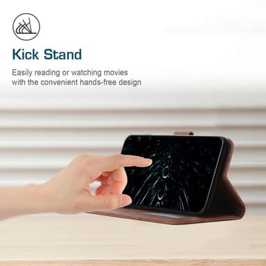 SKALO iPhone 15 Pro Embossed Triangle Lompakkokotelo - Ruskea