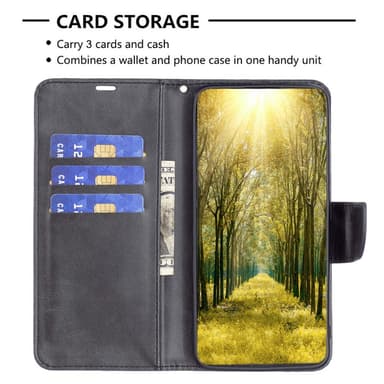 SKALO iPhone 15 Plus Lompakkokotelo PU-nahkaa - Musta