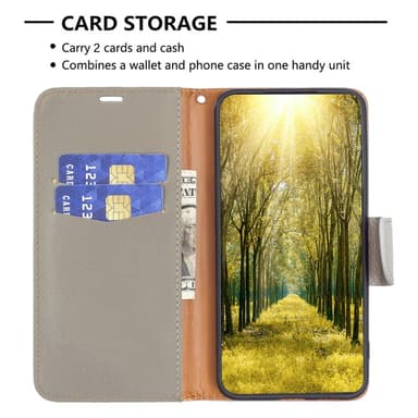 SKALO iPhone 15 Pro Max Litchi Lompakkokotelo - Harmaa