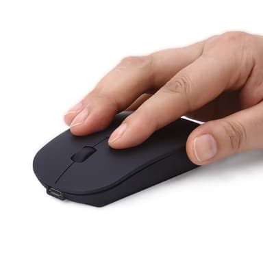 Langaton tietokonehiiri Bluetooth -ladattava musta