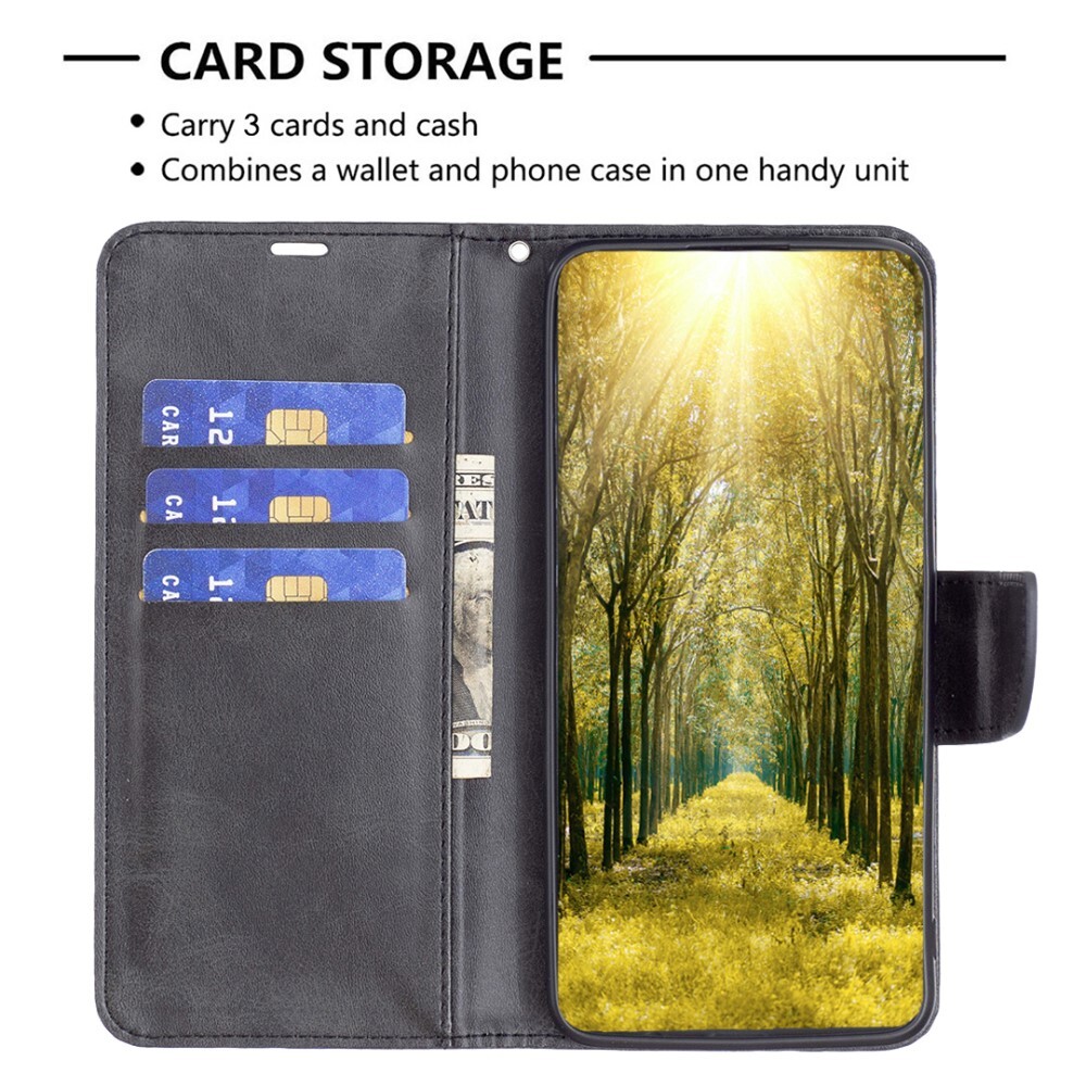 SKALO iPhone 15 Lompakkokotelo PU-nahkaa - Musta