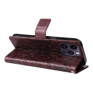 SKALO iPhone 15 Pro Max Mandala lompakkokotelo - Ruskea