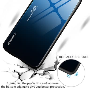SKALO iPhone 15 Plus Gradientti karkaistu lasi TPU-suojakuori - Punainen-Musta