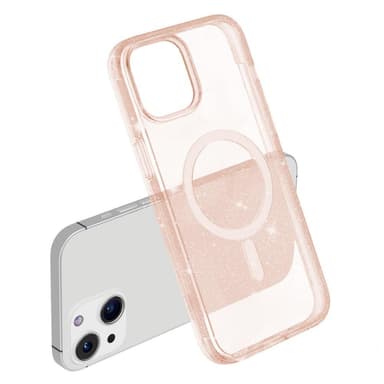 SKALO iPhone 15 Glitter Magnetic Ring TPU Suojakuori - Kulta