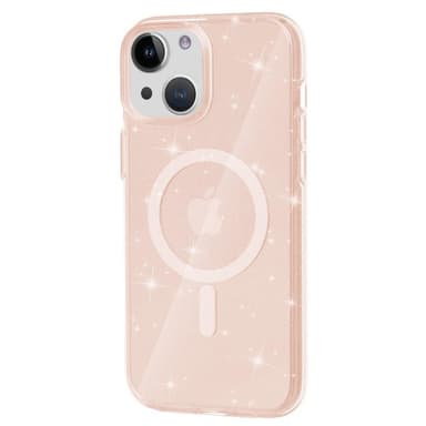 SKALO iPhone 15 Glitter Magnetic Ring TPU Suojakuori - Kulta