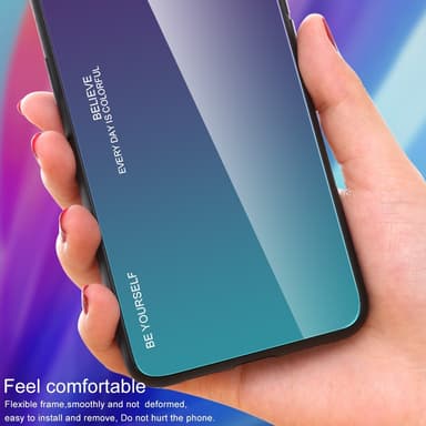SKALO iPhone 15 Plus Gradientti karkaistu lasi TPU-suojakuori - Punainen-Musta