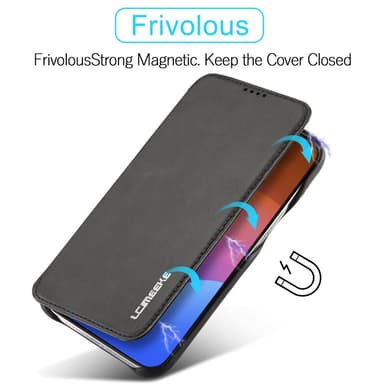 SKALO iPhone 15 Pro Max LC.IMEEKE Lompakkokotelo PU-nahkaa - Musta