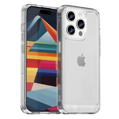 SKALO iPhone 15 Pro Läpinäkyvä TPU Metal Buttons Suojakuori - Läpinäkyvä