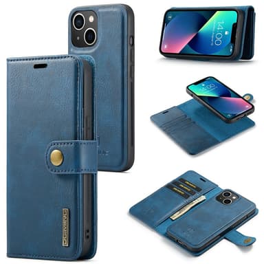 DG MING iPhone 15 2-in-1 magneetti lompakkokotelo - Sininen