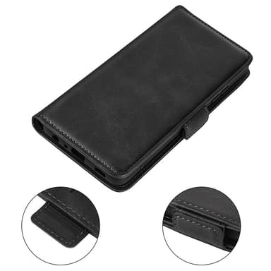 SKALO iPhone 15 Plus Premium Wallet Lompakkokotelo - Musta