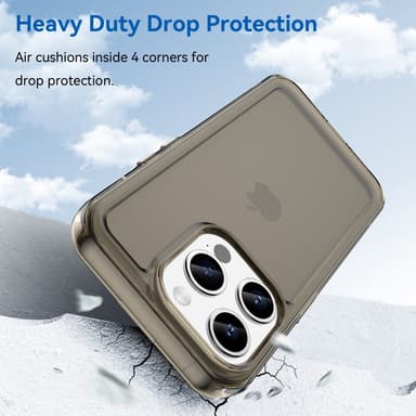 SKALO iPhone 15 Pro Läpinäkyvä TPU Metal Buttons Suojakuori - Harmaa