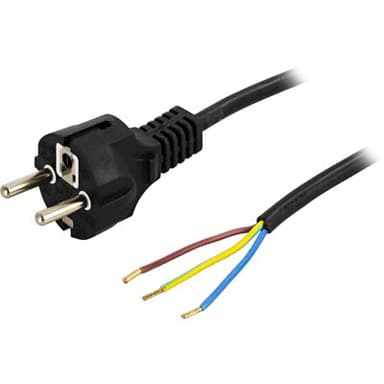 Earthed device cable, straight CEE 7/7 max 250V / 10A, 2m