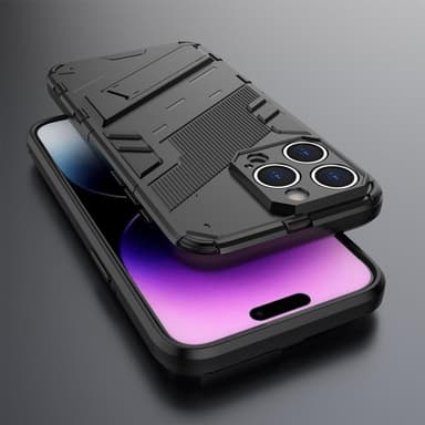 SKALO iPhone 15 Pro Max Hybrid BIBERCAS Suojakuori - Musta