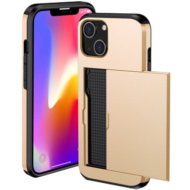 SKALO iPhone 15 Plus Armor Suojakuori korttikotelo - Kulta