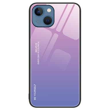 SKALO iPhone 15 Plus Gradientti karkaistu lasi TPU-suojakuori - Pinkki-Violetti