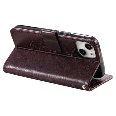 SKALO iPhone 15 Mandala lompakkokotelo - Ruskea