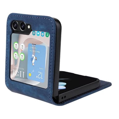 SKALO Samsung Z Flip5 PU-nahkainen Korttikotelo - Sininen