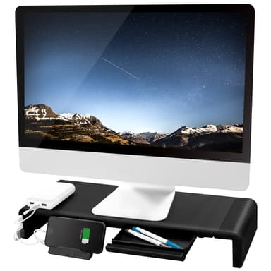 Näyttöteline 63 cm 3-porttisella USB-keskittimellä
