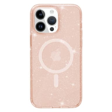 SKALO iPhone 15 Pro Max Glitter Magnetic Ring TPU Suojakuori - Kulta