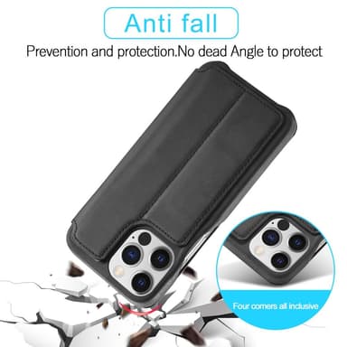 SKALO iPhone 15 Pro Max LC.IMEEKE Lompakkokotelo PU-nahkaa - Musta