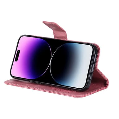 SKALO iPhone 15 Pro Max Mandala lompakkokotelo - Pinkki