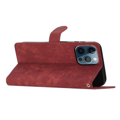 SKALO iPhone 15 Pro Max Lompakkokotelo PU-nahkaa - Punainen
