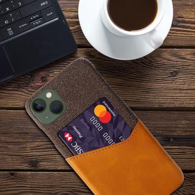 SKALO iPhone 15 Plus Premium PU Nahka kortinhaltija Suojakuori - Ruskea