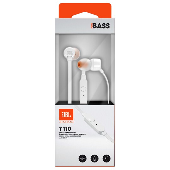 JBL in-ear kuulokkeet T110 (valkoinen)