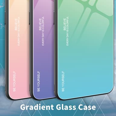 SKALO iPhone 15 Plus Gradientti karkaistu lasi TPU-suojakuori - Punainen-Musta