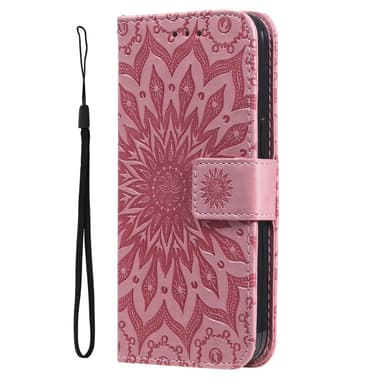 SKALO iPhone 15 Pro Max Mandala lompakkokotelo - Pinkki